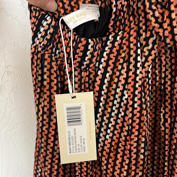 NWT $495 Ramy Brook - MEGAN DRESS Brown Maxi Dress with Bow Detail size XS - Picture 13 of 15